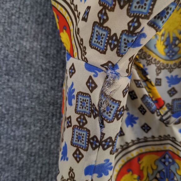 Charter Club Women's Tunic Top Blouse Multi Plus Size 1X Geometric Tie Neck - Picture 5 of 13